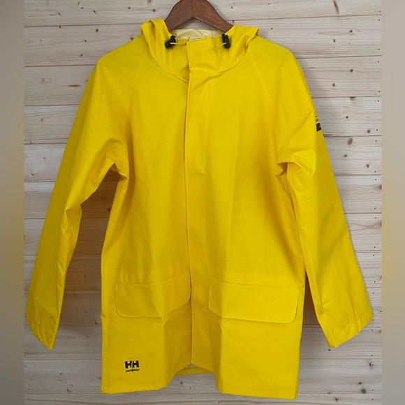 Helly Hansen Other - HELLY HANSEN Work Wear Waterproof Snap Rain Jacket Bright Yellow Small